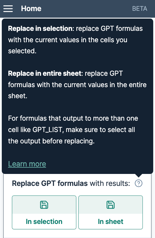 ChatGPT für Google Sheets Formel: GPT Formeln ersetzen